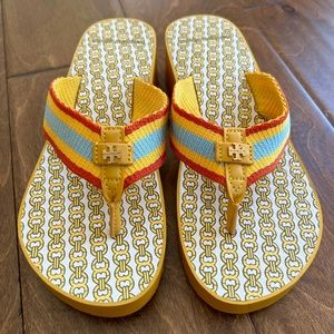 Tory Burch Gemini Wedge Flip-flops, size 6.5
